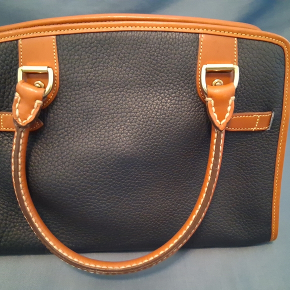 Dooney & Bourke Black and Tan Satchel with Structured Design - Picture 6 of 16